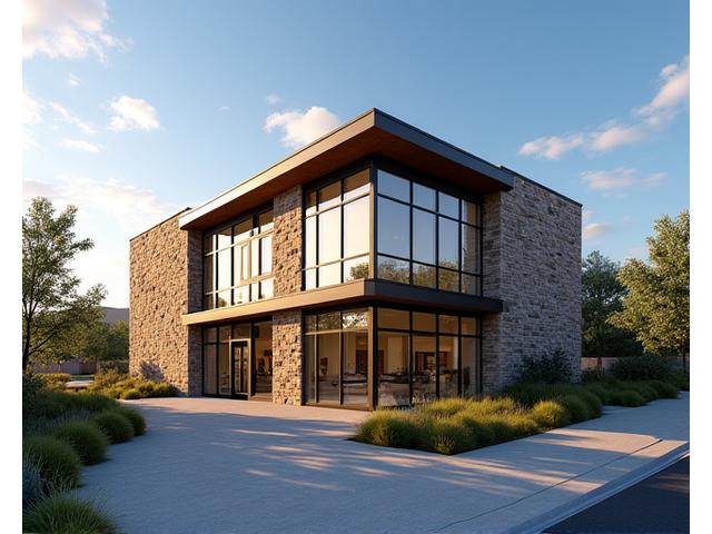 Modern and inviting Vibrant Zenith office exterior in Boulder, Colorado during golden hour