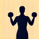 Illustration of a person doing strength training with weights