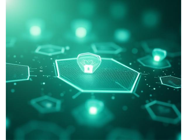 Digital lock icon over a secure network visualization