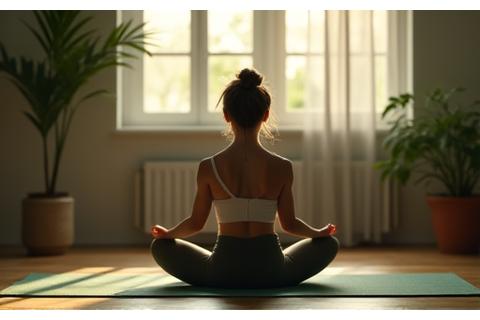 Person stretching gently before bed, representing movement integration.