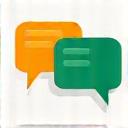 Icon illustrating a speech bubble and a feedback form.
