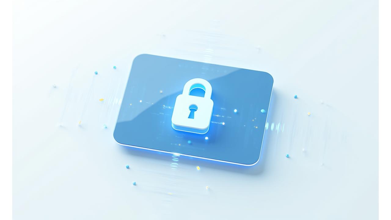 A secure payment icon with a padlock over a credit card, surrounded by subtle data flow lines, emphasizing secure transactions.