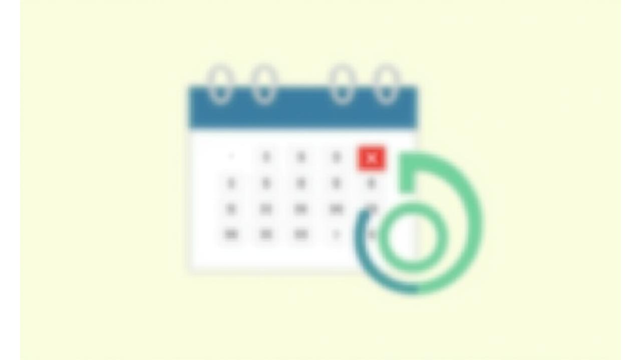 Illustration of a calendar with a cross mark and a refund symbol, representing clear cancellation and refund policies.